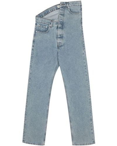 Y. Project Asymmetrische Jeans aus Bio-Baumwolle - Blau