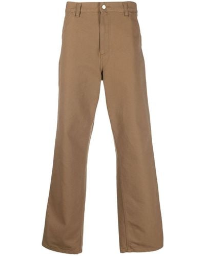 Carhartt Straight-leg Organic-cotton Trousers - Brown