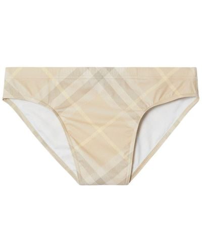 Burberry Vintage-check Swimming Trunks - Natural