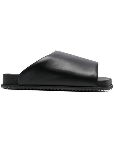 Yume Yume Finn Open-toe Leather Slides - Black