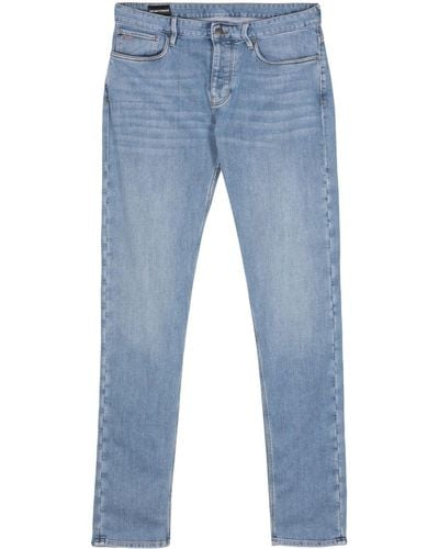 Emporio Armani Low-rise Slim-fit Jeans - Blue