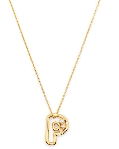 Missoma Pearl-embellished Initial Pendant Necklace - Metallic