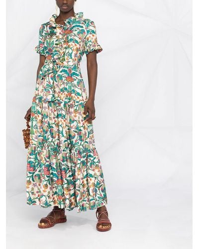 La DoubleJ Langes Kleid mit Blumen-Print - Mehrfarbig