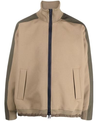 Sacai High-neck Zip-up Jacket - Natural