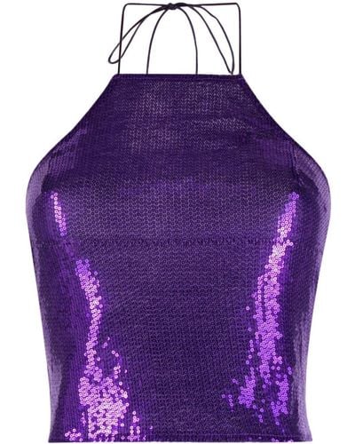 Atu Body Couture Cropped Halter-neck Top - Purple