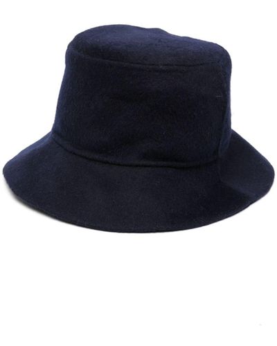 P.A.R.O.S.H. Flat-crown Wool Bucket Hat - Blue