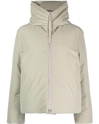 Jil Sander Gefütterte Jacke mit Logo-Patch - Natur