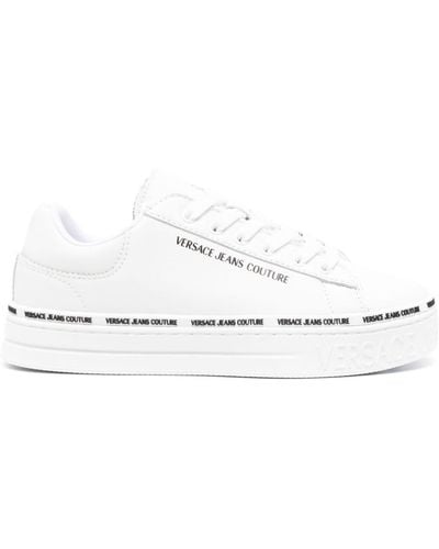 Versace Lace-up Leather Sneakers - White