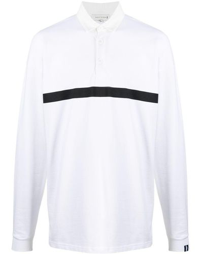 Mackintosh Horizontal-stripe Rugby Sweatshirt - White