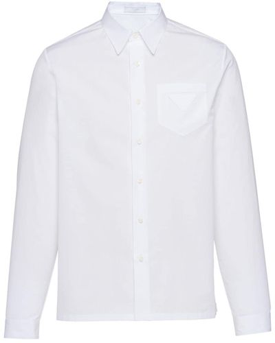 Prada Camisa con parche del logo - Blanco