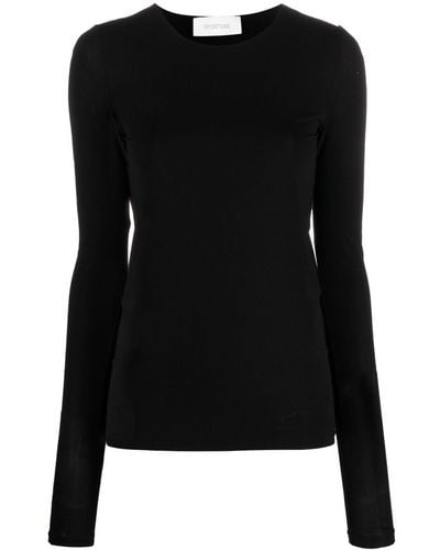 Sportmax Long-sleeve Jersey Top - Black