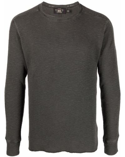 RRL Waffle-knit Cotton Sweater - Gray