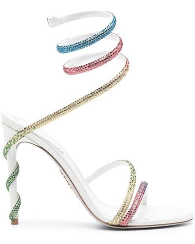 Rene Caovilla Margot 105mm Crystal-embellished Sandals - White