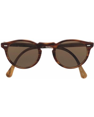 Oliver Peoples Round Frame Sunglasses - Brown