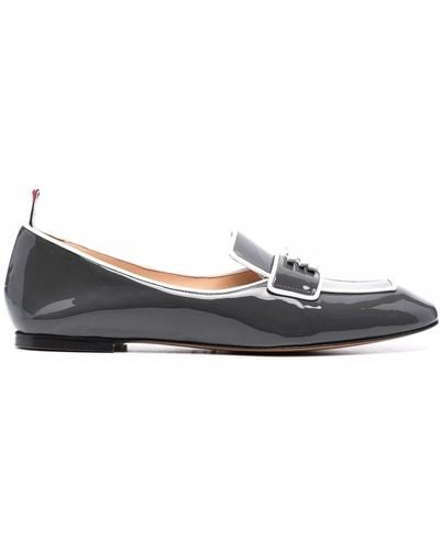 Thom Browne Bow-embellished Trimmed Loafers - Gray