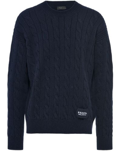 Prada Cable-knit Cashmere Jumper - Blue