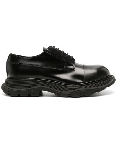 Alexander McQueen Tread Leather Derby Shoes - Black