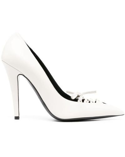 Tom Ford 110mm Lace-up Leather Court Shoes - White