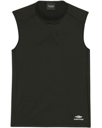 Balenciaga Logo-print Sleeveless Tank Top - Black