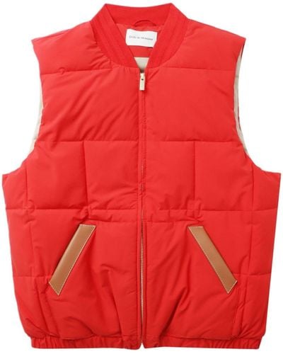Drole de Monsieur Stand-collar Padded Gilet - Red