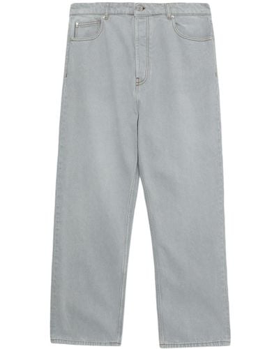 Ami Paris Mid-rise Wide-leg Jeans - Grey