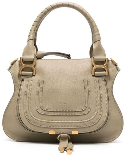 Chloé Small Marcie leather tote bag - Mettallic