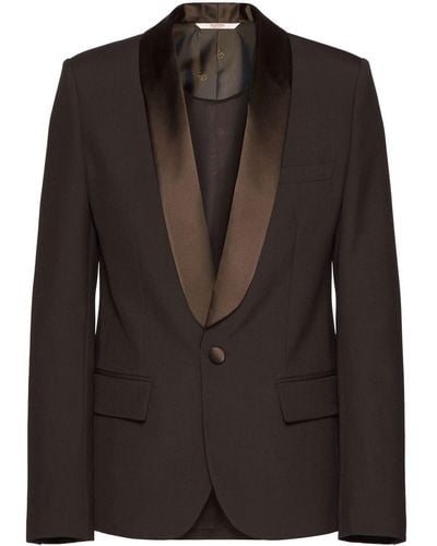 Valentino Garavani Blazer con solapas en contraste y botones - Negro