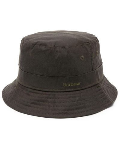 Barbour Belsay Logo-embroidered Cotton Bucket Hat - Black
