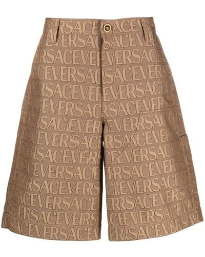 Versace Allover-jacquard Bermuda Shorts - Natural