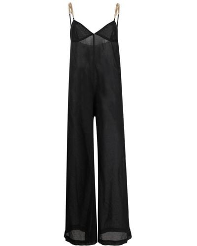 Stella McCartney Mono sin mangas semitranslúcido - Negro