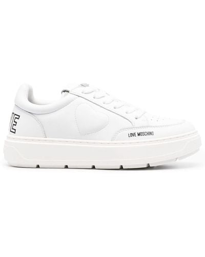 Love Moschino Low-top Leather Sneakers - White