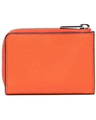 Valextra Key Holder Zip-around Wallet - Orange