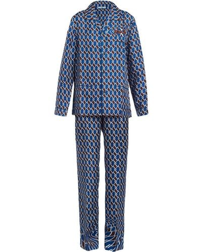 Prada Geometric Print Pajamas - Blue