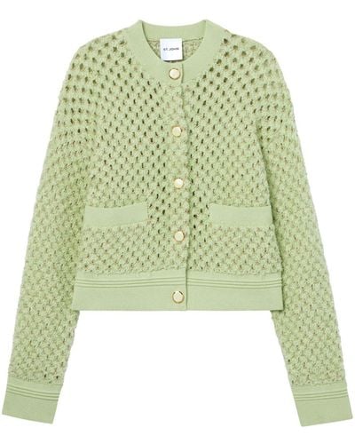 St. John Crochet-knit Cardigan - Green