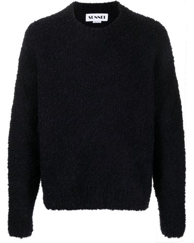 Sunnei Crew-neck Chunky-knit Sweater - Blue