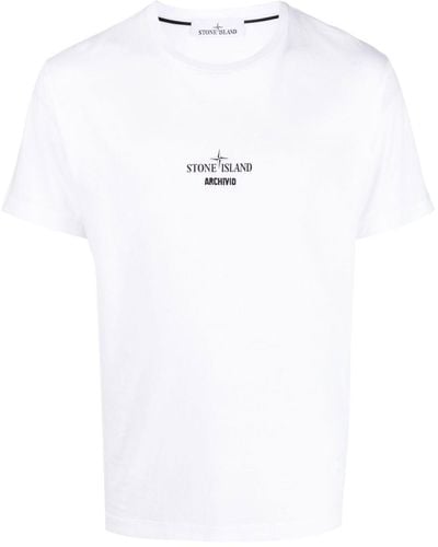 Stone Island T-shirt à imprimé graphique - Blanc