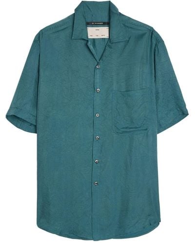 Song For The Mute Crinkled Cotton Shirt - Blue