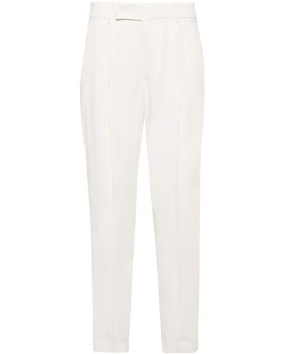 PT Torino Cropped-Hose mit Bundfalten - Weiß