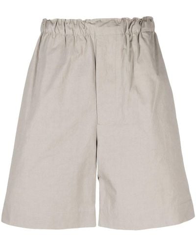 Margaret Howell Elastic-waist Cotton Shorts - Gray