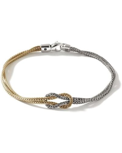 John Hardy 14kt Yellow Gold And Silver Manah 1.8mm Double-row Bracelet - Metallic