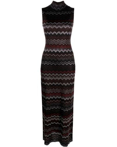 Missoni Zigzag-pattern Metallic Maxi Dress - Black