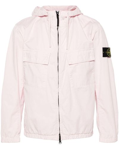 Stone Island Compass-badge Hooded Jacket - Pink