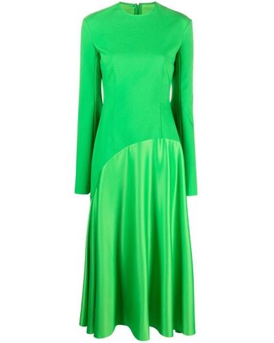 Solace London Gaia Flared Midi Dress - Green