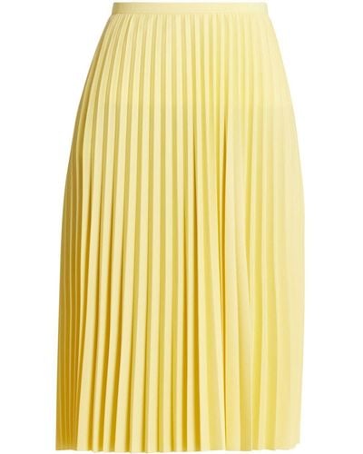 Lacoste Logo-waistband pleated midi skirt - Giallo