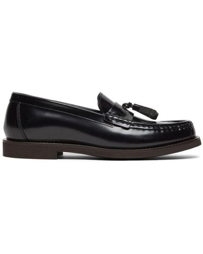 Brunello Cucinelli Monili-tassel Polished Leather Loafers - Black