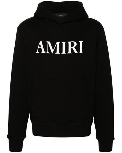 Amiri Logo-lettering Cotton Hoodie - Black