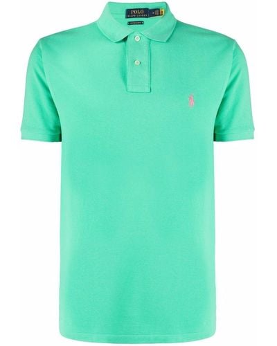 Polo Ralph Lauren Embroidered-logo Piqué Polo Shirt - Green