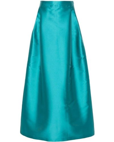 Alberta Ferretti High-waist Pleat Skirt - Blue