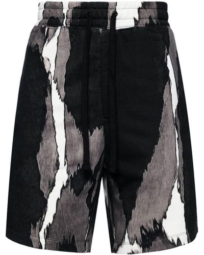 HUGO Abstract-print Cotton Track Trousers - Black