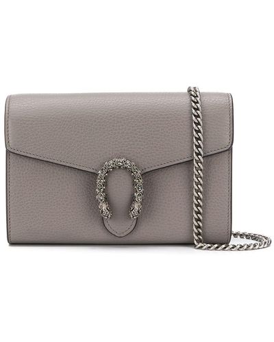Gucci Mini Dionysus Leather Chain Bag - Gray